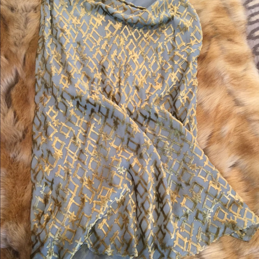Catherine Malandrino bluish gray silk skirt